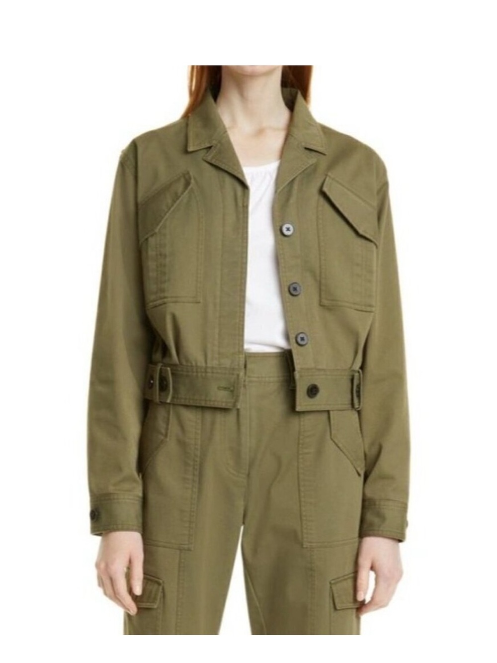 Derek Lam 10 Crosby Gwen Field Jacket Green Womens Size 14 - Picture 4 of 12